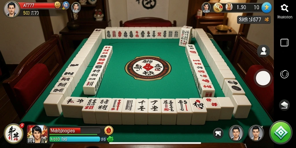Screenshot gameplay seru dari AT777, permainan Mahjong yang menantang.