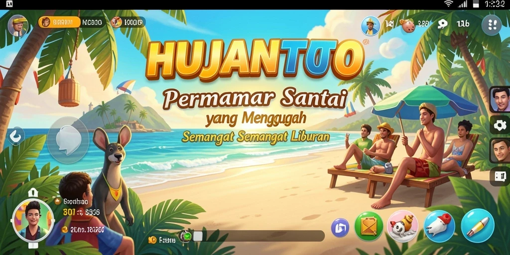 Tampilan gameplay seru dan warna-warni dari HUJANTOTO.
