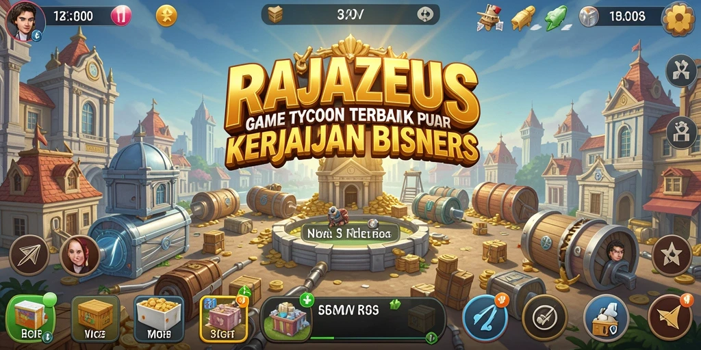 Tampilan menarik gameplay RAJAZEUS yang penuh strategi Tycoon.