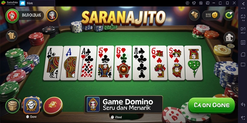 Gambaran gameplay Domino yang menarik di SARANAJITU.